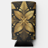 BLACK & GOLD HOLIDAY CHRISTMAS LEAVES SELTZER BLIKJESKOELER (Voorkant)