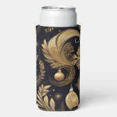 BLACK & GOLD HOLIDAY CHRISTMAS LEAVES SELTZER BLIKJESKOELER (Seltzer Achterkant)