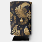 BLACK & GOLD HOLIDAY CHRISTMAS LEAVES SELTZER BLIKJESKOELER (Achterkant)