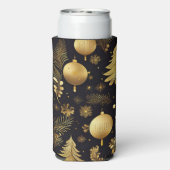 BLACK & GOLD HOLIDAY CHRISTMAS ORNAMENTS SELTZER BLIKJESKOELER (Seltzer Achterkant)