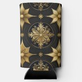 BLACK & GOLD HOLIDAY CHRISTMAS PATTERNS SELTZER BLIKJESKOELER (Achterkant)