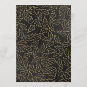 Black Gold Holly Berry kerstbruiloft Menu (Achterkant)