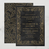 Black Gold Holly-kerstfeestfeest Kaart (Voorkant / Achterkant)