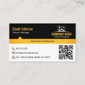 Black Gold Home Building Construction Crane Visitekaartje (Achterkant)