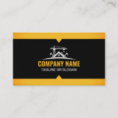 Black Gold Home Building Construction Crane Visitekaartje (Voorkant)