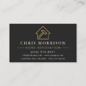 Black Gold Home Renovation Repair QR Code Visitekaartje (Voorkant)