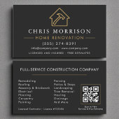 Black Gold Home Renovation Repair QR Code Visitekaartje