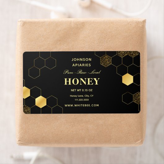 Black Gold Honey Minimalistisch label (Insitu)