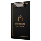 Black Gold House Logo Vastgoed klembord (Links)