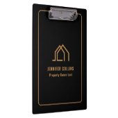 Black Gold House Logo Vastgoed klembord (Rechts)