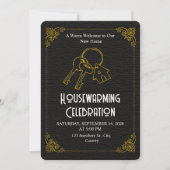 Black Gold Housewarming Invitation Editable Kaart (Voorkant)