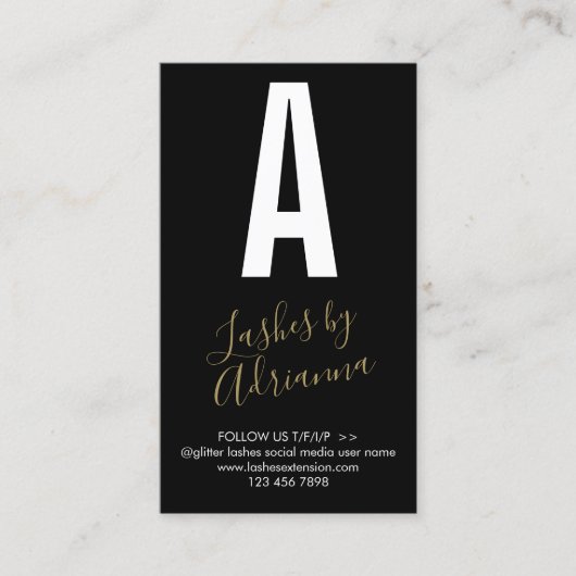 Black Gold Icon Make-up Lash Extension Nazorg Visitekaartje (Voorkant)