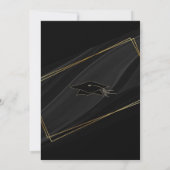 Black Gold ingelijst Afstuderen Invitation (Achterkant)