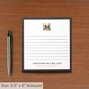 Black Gold Initiaal Logo Notitieblok