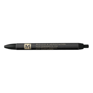 Black Gold Initiaal Logo Zwarte Inkt Pen