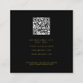 Black Gold Initiaal Monogram Social Media QR Code Vierkante Visitekaartje (Achterkant)