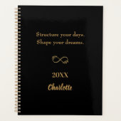 Black gold inspirational quote 2026 planner (Voorkant)