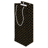 Black Gold Islamic Pattern Custom Wine Gift Bag Wijn Cadeautas (Achterkant Gekanteld)