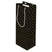 Black Gold Islamic Pattern Custom Wine Gift Bag Wijn Cadeautas (Voorkant Gekanteld)