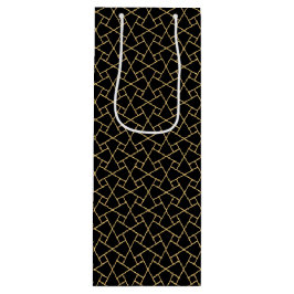 Black Gold Islamic Pattern Custom Wine Gift Bag Wijn Cadeautas