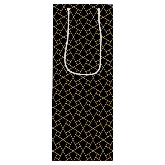 Black Gold Islamic Pattern Custom Wine Gift Bag Wijn Cadeautas (Voorkant)
