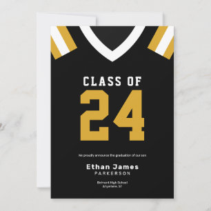 Black Gold Jersey Football Afstuderen Aankondiging