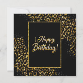 Black Gold & Jewel Leopard uitnodiging