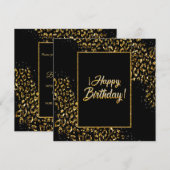 Black Gold & Jewel Leopard uitnodiging (Voorkant / Achterkant)