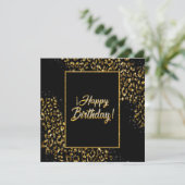 Black Gold & Jewel Leopard uitnodiging (Staand voorkant)