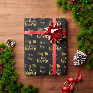 Black Gold Joy aan de World Retail Custom Logo Cadeaupapier