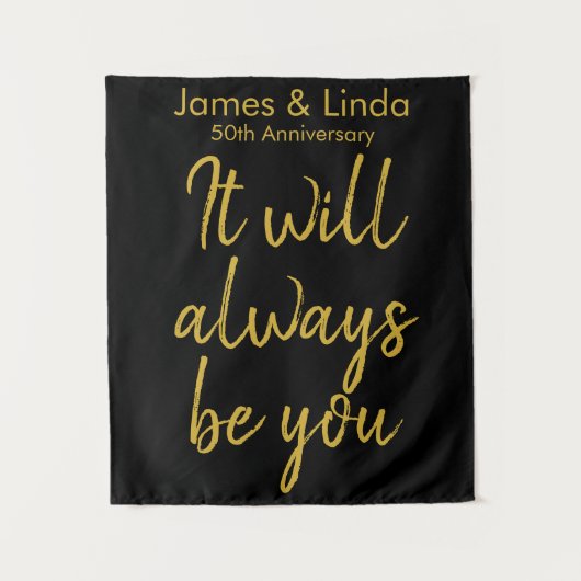 Black Gold Jubileum Party Photo Booth Backdrop Wandkleed (Voorkant)