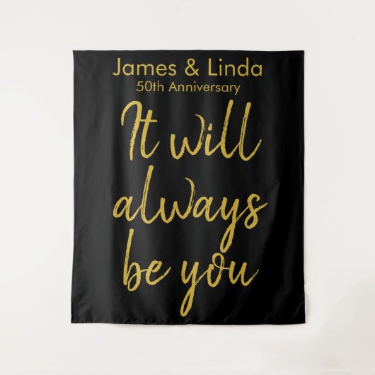 Black Gold Jubileum Party Photo Booth Backdrop Wandkleed (Voorkant)