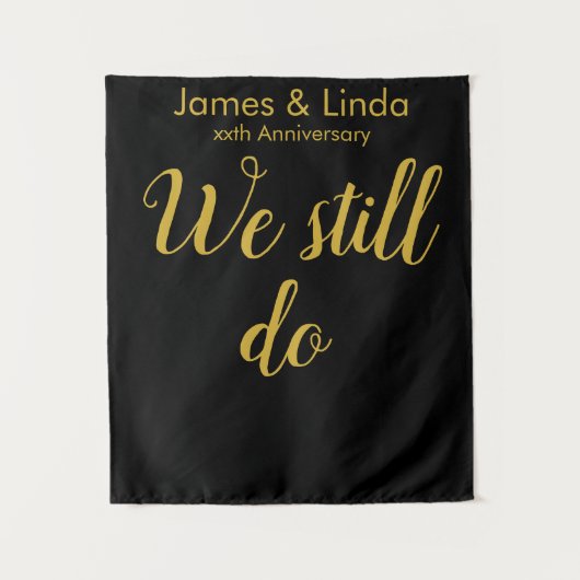 Black Gold Jubileum Party Photo Booth Backdrop Wandkleed (Voorkant)