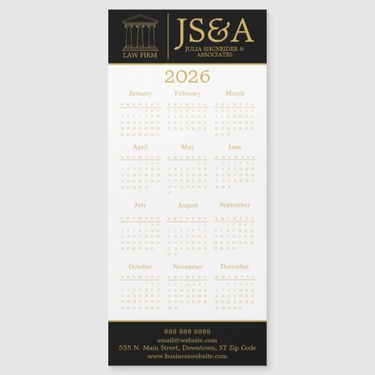 Black Gold Justice Columns Law Firm Logo 2026 (Voorkant)