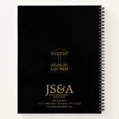 Black Gold Justice Columns Law Firm Notitieboek (Achterkant)