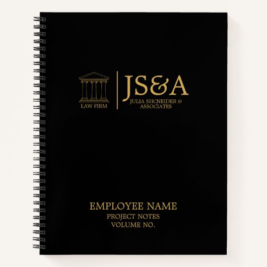 Black Gold Justice Columns Law Firm Notitieboek (Voorkant)