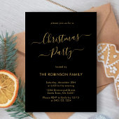 Black Gold Kalligrafie Vakantie Kerstfeest Kaart