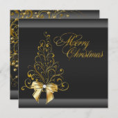 Black Gold Kerstboom Kerstfeest Kaart (Voorkant / Achterkant)