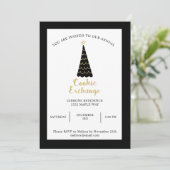 Black Gold kerstboom Koekjesruil Kaart (Staand voorkant)