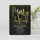 Black Gold Kerstfeest Kaart (Staand voorkant)