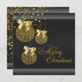 Black Gold Kerstfeest Kaart (Voorkant / Achterkant)