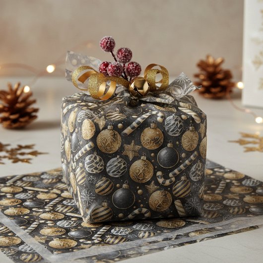 Black Gold Kerstpatroon#12 ID1009 Tissuepapier