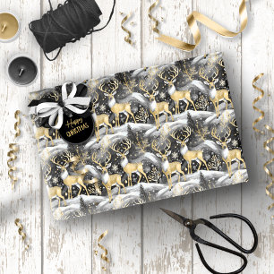 Black Gold Kerstpatroon#14 ID1009 Cadeaupapier