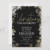 Black & Gold Kerstverlovingsfeest Kaart (Voorkant)