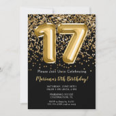 Black Gold Kinder meisje 17e verjaardag Kaart (Voorkant)