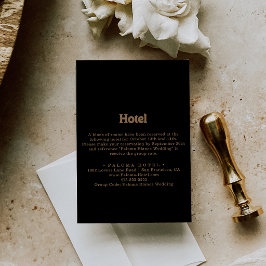 Black Gold Klassiek Minimaal Hotel Informatiekaartje