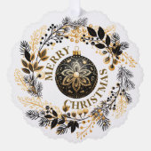 Black Gold krans vakantie Ornament Kaart (Voorkant)
