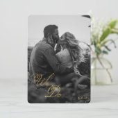 Black Gold Lace Photo Wedding | We doen het script Kaart (Staand voorkant)