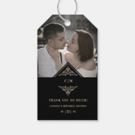 Black Gold Lace Romantic Couple Wedding Thanks Cadeaulabel