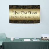 Black Gold Lace Verjaardagsfeestje Spandoek (Beurs)
